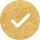 Gold circular icon with checkmark