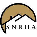 Logo featuring SNRHA initials and house