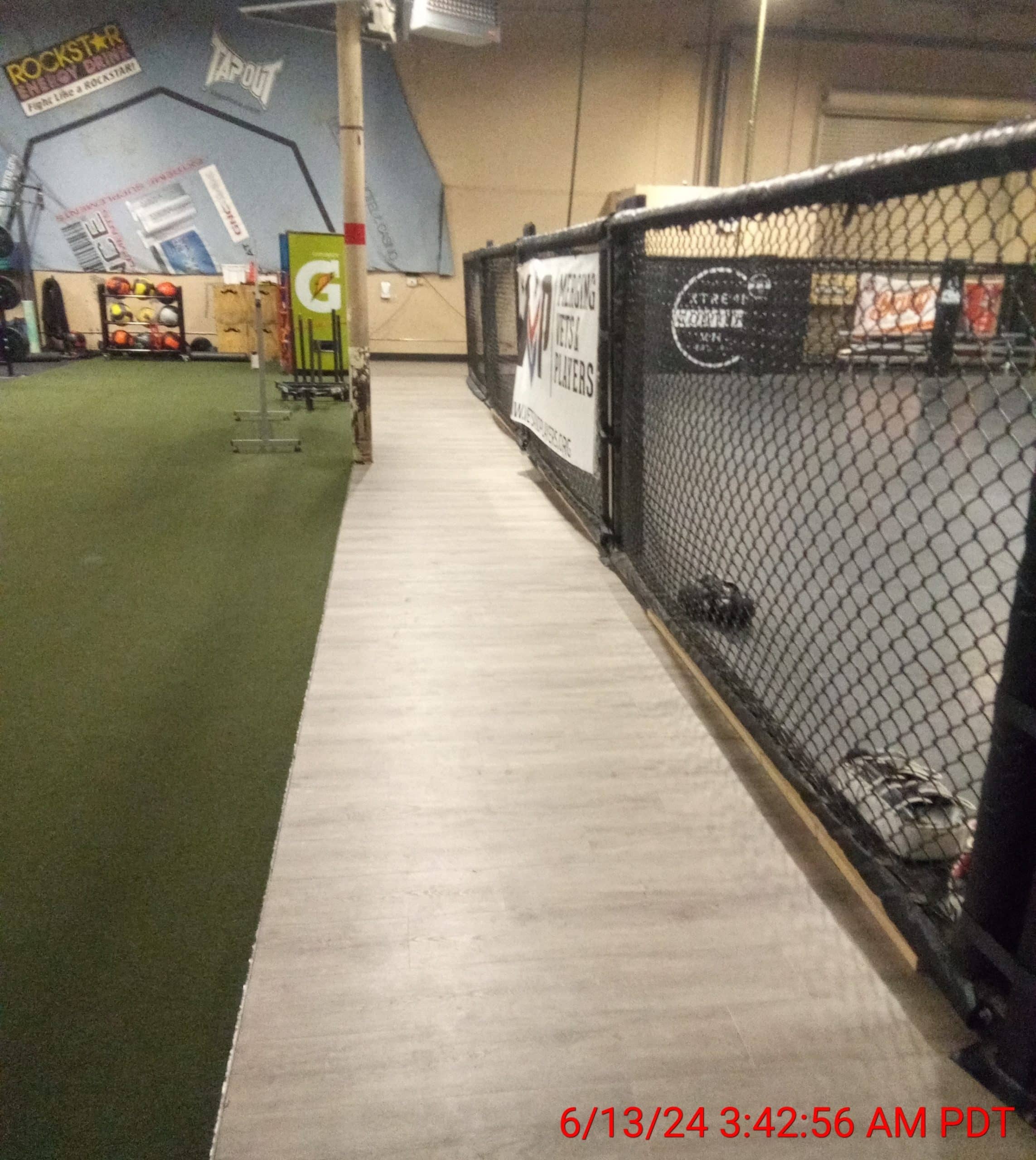 Indoor training facility with fencing