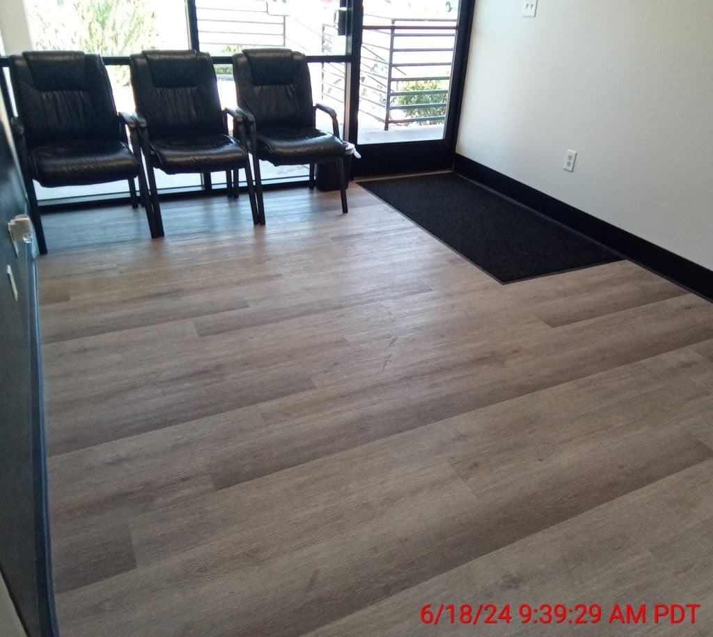 Empty waiting area with chairs