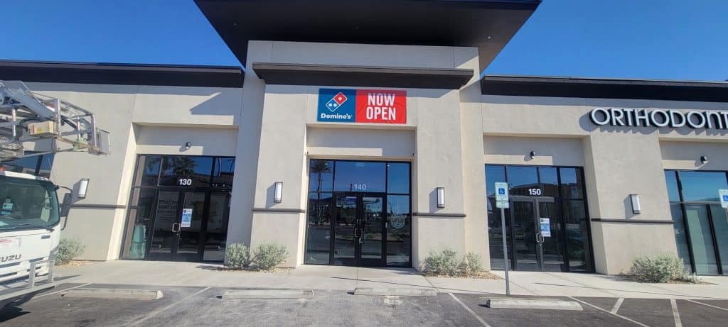 Domino's store with open sign