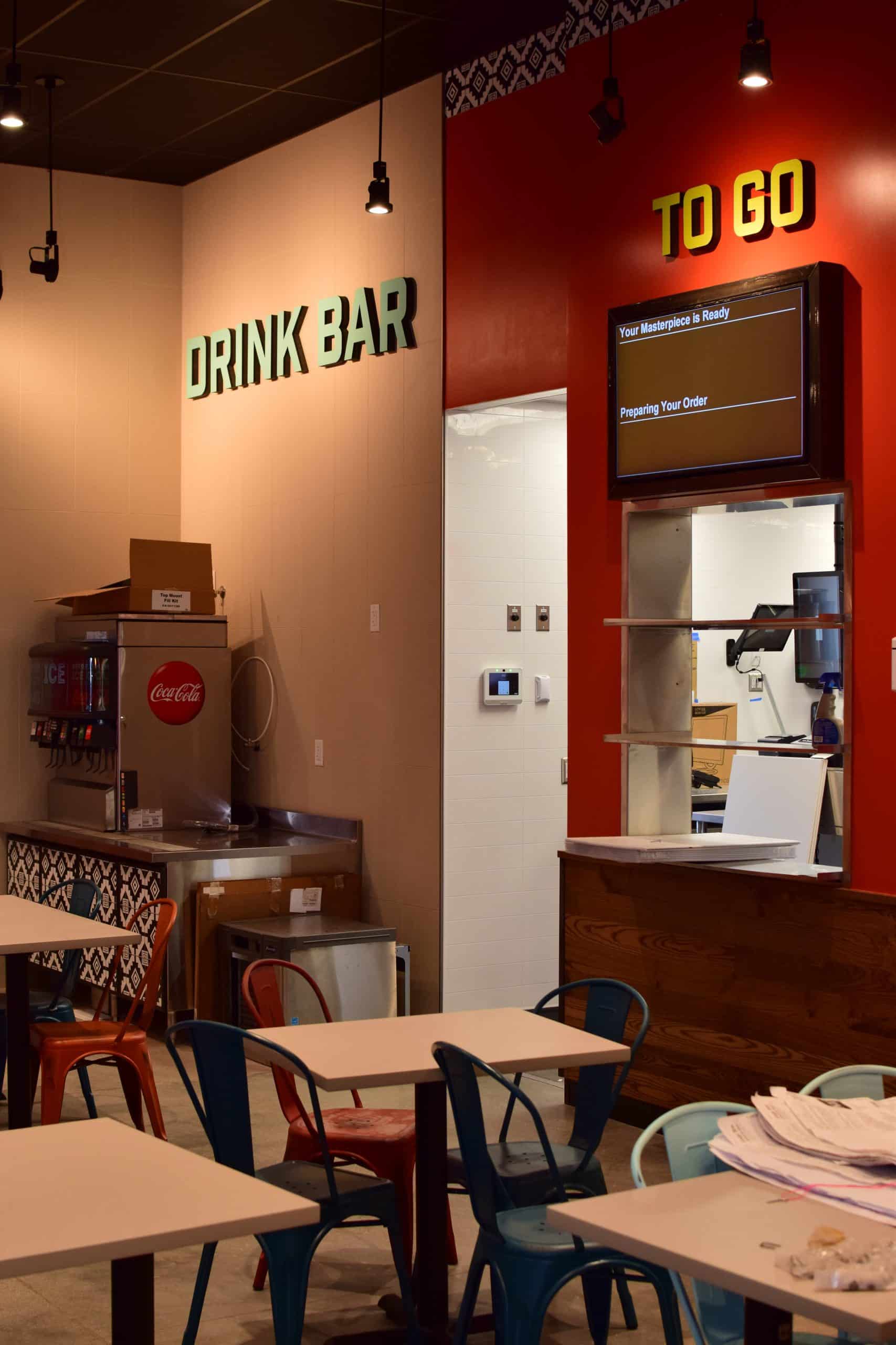 Interior of a casual dining restaurant