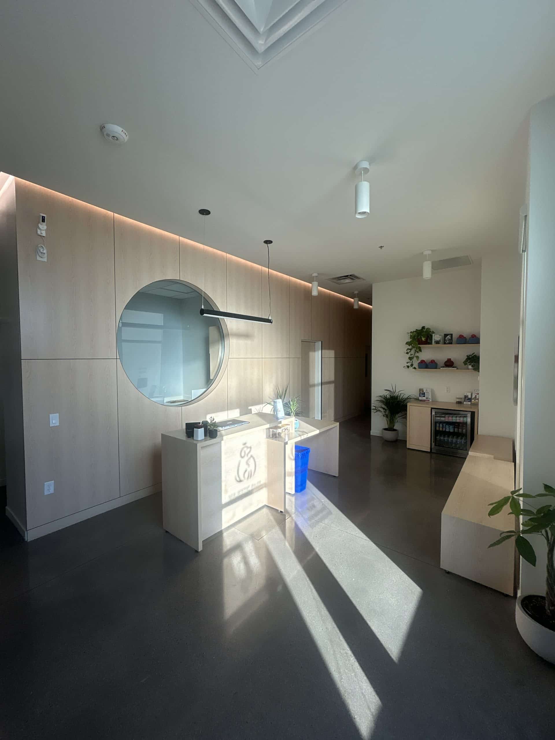 Modern office with minimalist design.